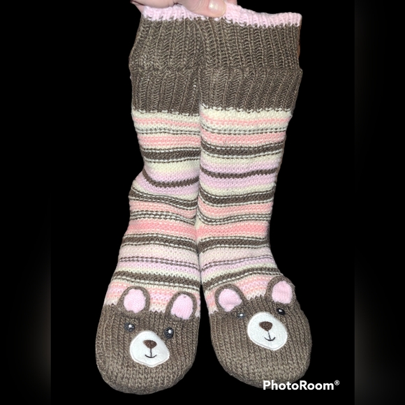 Jane and Bleecker Accessories - Slipper socks warm fleece lined super cute 🐻